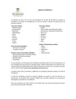 Appel de candidatures