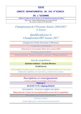 Annonce de l`Organisateur  - F&eacute;d&eacute;ration Fran&ccedil;aise des &Eacute;checs