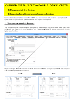 Nouveaux Taux de TVA - Soft et Technique Informatique