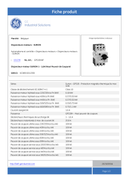 Fiche produit - GE Industrial Solutions