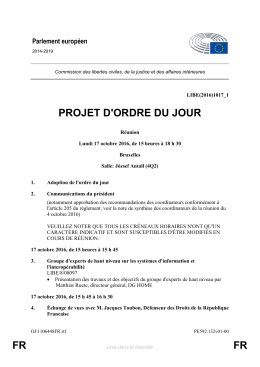 FR FR PROJET D`ORDRE DU JOUR
