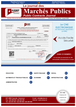 journal des marches publics - Page d`accueil Intranet ARMP