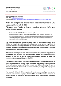 croissance organique de 3,3%, croissance interne r&eacute;elle de