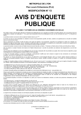 Avis d`enquête publique du lundi 17 octobre 2016 au vendredi