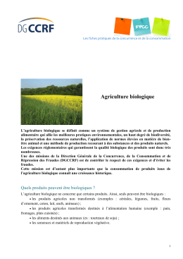 Fiche pratique - Agriculture biologique - application/pdf