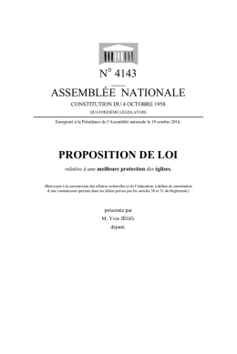N&deg; 4143 ASSEMBL&Eacute;E NATIONALE PROPOSITION DE LOI
