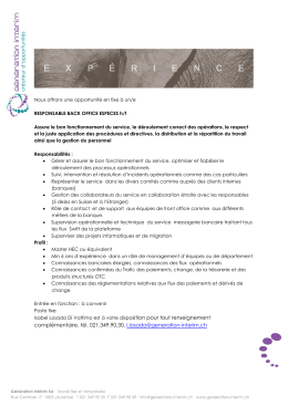 Responsable Back Office Espèces h/f