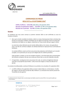 Communique presse 2016 10 21