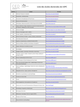 Liste des &eacute;coles doctorales de USPC