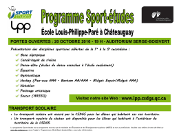 Programme Sport-études – école Louis-Philippe-Paré