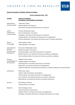 Doyens de Facult&eacute;s et Pr&eacute;sidents d`&Eacute;coles et Instituts :