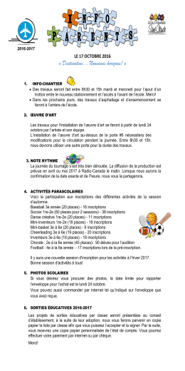« Destination… Nouveaux horizons! » - École Saint