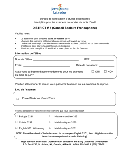 DISTRICT # 5 (Conseil Scolaire Francophone)