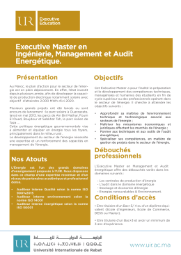 Executive Master en Ingénierie, Management et Audit