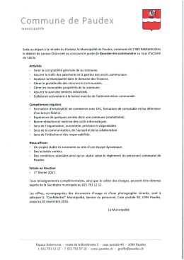 Page 1 Commune de Paudex m unicipalité Suite au départ à la