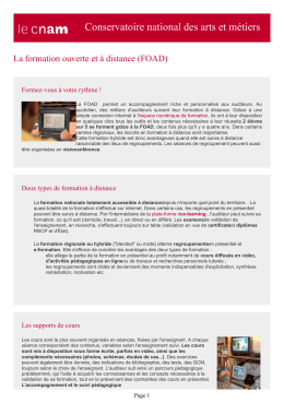 La formation ouverte et à distance (FOAD)
