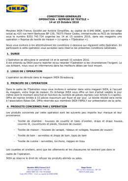 CONDITIONS GENERALES OPERATION &laquo; REPRISE DE