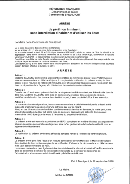 Page 1 RÉPUBLIQUE FRANÇAISE Département de l`Eure