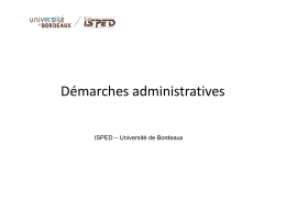 Les d&eacute;marches administratives - Isped