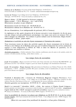 les activit&eacute;s programm&eacute;es