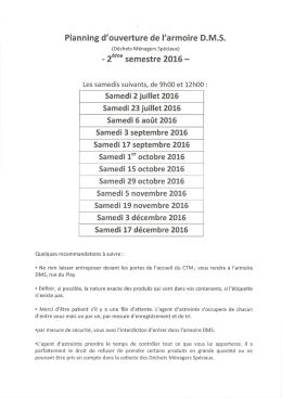 Planning DMS - 2e semestre 2016