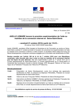 AXELLE LEMAIRE lancera la première expérimentation de l`aide au