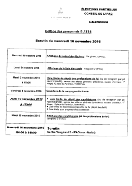 Page 1 ÉLECTIONS PARTIELLES CONSEIL DE L`IPAG