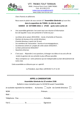 Invitation AG TREBES TOUT TERRAIN 22.10.16