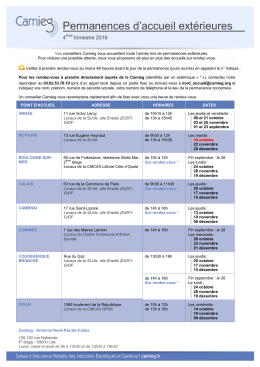 Consulter les horaires et les prochaines dates