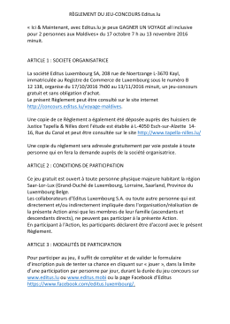 R&Egrave;GLEMENT DU JEU-CONCOURS Editus.lu &laquo; Ici - tapella