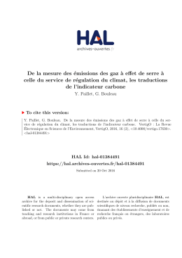 De la mesure des &eacute;missions des gaz &agrave; effet de serre &agrave; celle du
