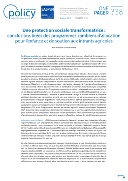 one pager - International Policy Centre for inclusive Growth