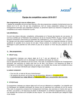 &Eacute;quipe de comp&eacute;tition saison 2016-2017