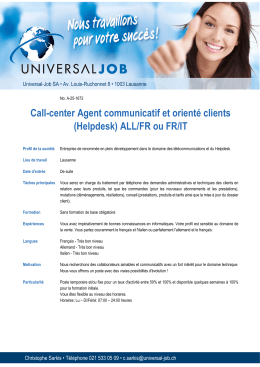 Call-center Agent communicatif et orienté clients