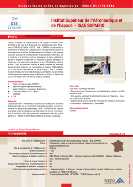 Institut Supérieur de l`Aéronautique et de l`Espace