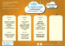 planning toussaint moussaillons 1&egrave;re sem - Marcq-en