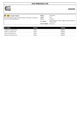 VICE PRINCIPALS #05 HORAIRE