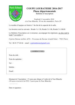 Bulletin d`inscription