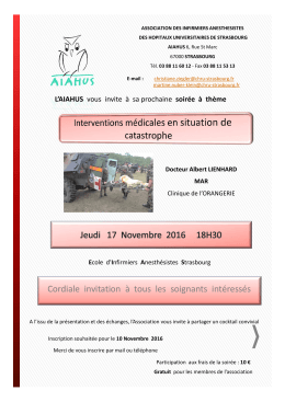 Invitation pour la soir&eacute;e &agrave; th&egrave;me du 17 novembre 2016