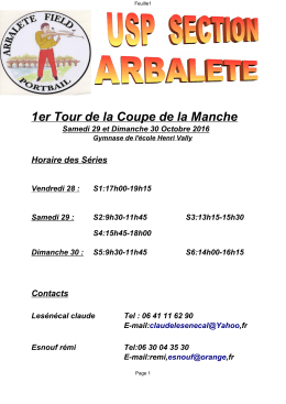 1er Tour de la Coupe de la Manche