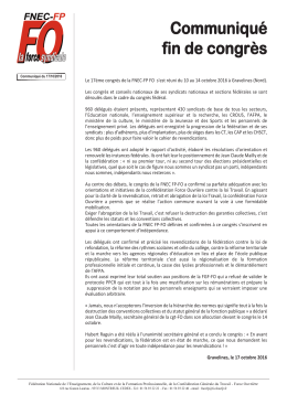 Communiqué de fin de congrès - FNEC FP-FO