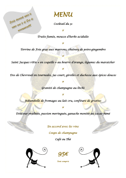 MENU 95€ - restaurant le tour du chat