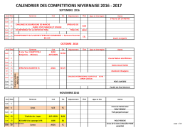 CALENDRIER DES COMPETITIONS NIVERNAISE 2016