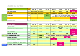 SEMAINE DU 16 AU 22 NOVEMBRE L`ATALANTE MER 16 JEU 17