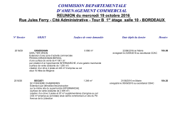 COMMISSION DEPARTEMENTALE D`EQUIPEMENT COMMERCIAL