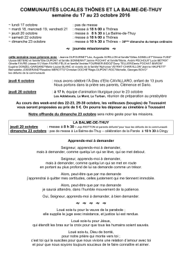 Info Thônes - La Balme de Thuy du 17 au 23