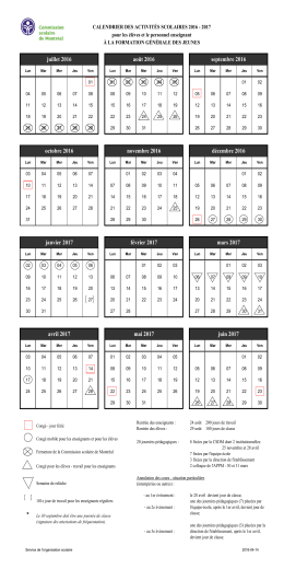 Calendrier FGJ-2016-2017 - Commission scolaire de Montréal