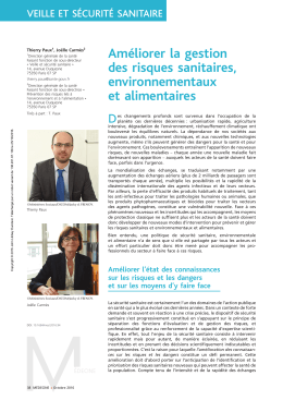 Am&eacute;liorer la gestion des risques sanitaires, environnementaux et
