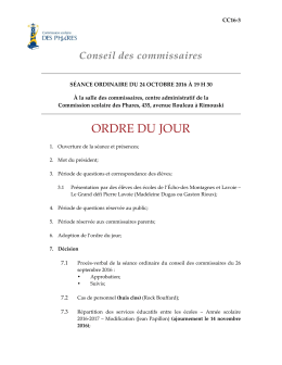 ordre du jour - Commission scolaire Des Phares