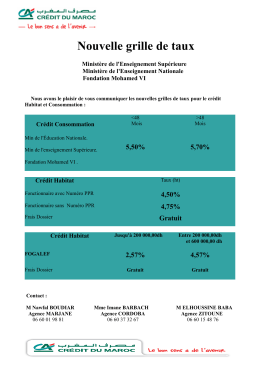 Nouvelle grille de taux